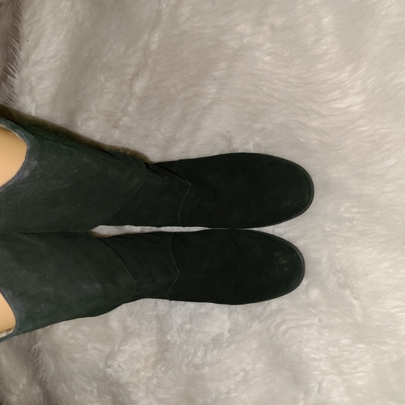 Nine West Size 10M Black Suede Leather Wedge Booties - Picture 3 of 6